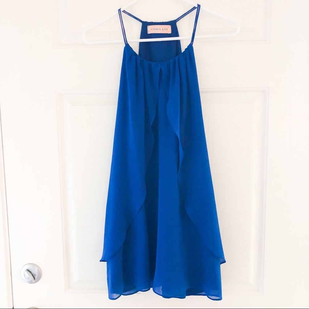 3/$12 Boutique Blue Flowy Halter Dress